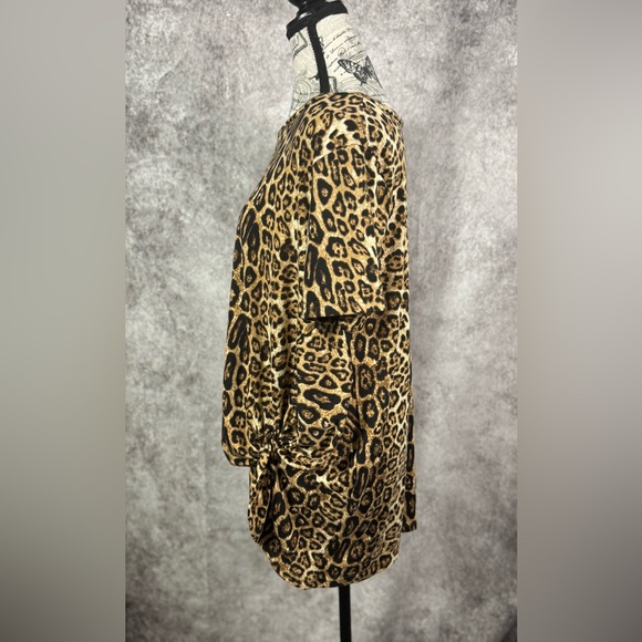 Crazy Train Chic Leopard Print Side Tie Knot Women's Top Size M - Picture 6 of 10